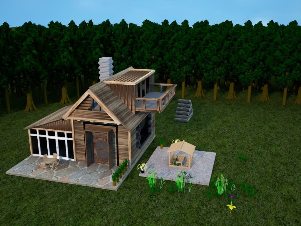 Tiny House 3D model_2