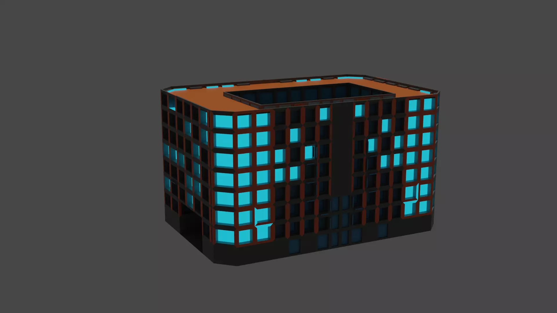 Apartment Block Free low-poly 3D model