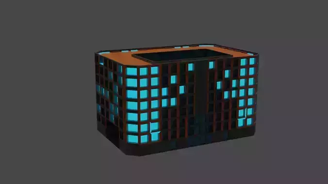 Apartment Block Free low-poly 3D model