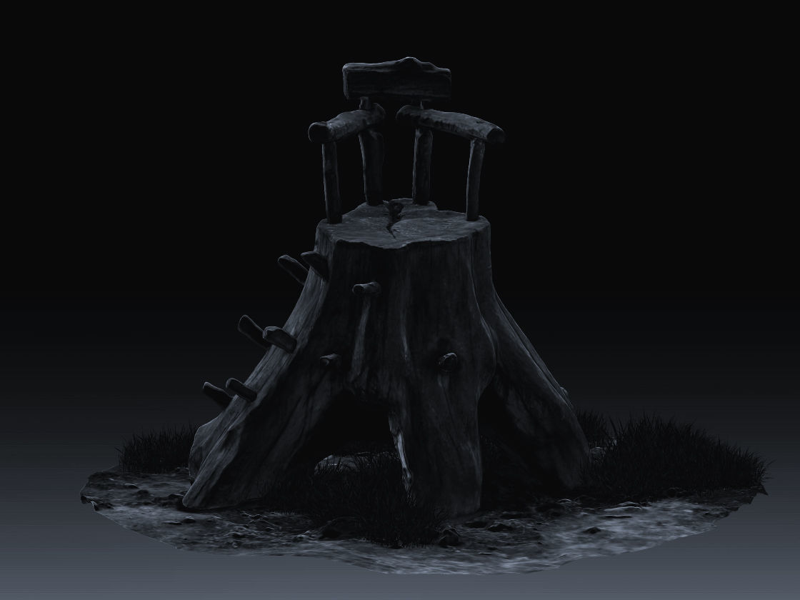 Chair Throne Low-poly 3D model_2