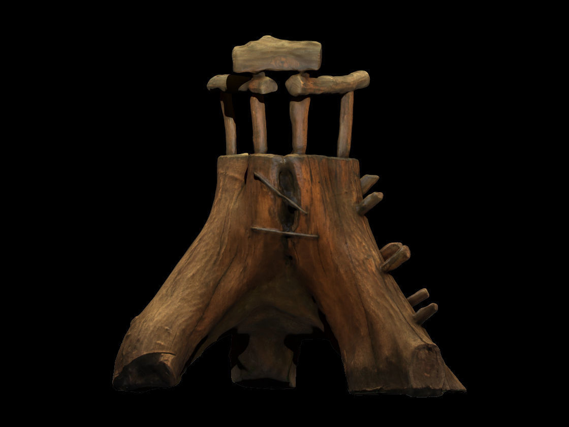 Chair Throne Low-poly 3D model_7