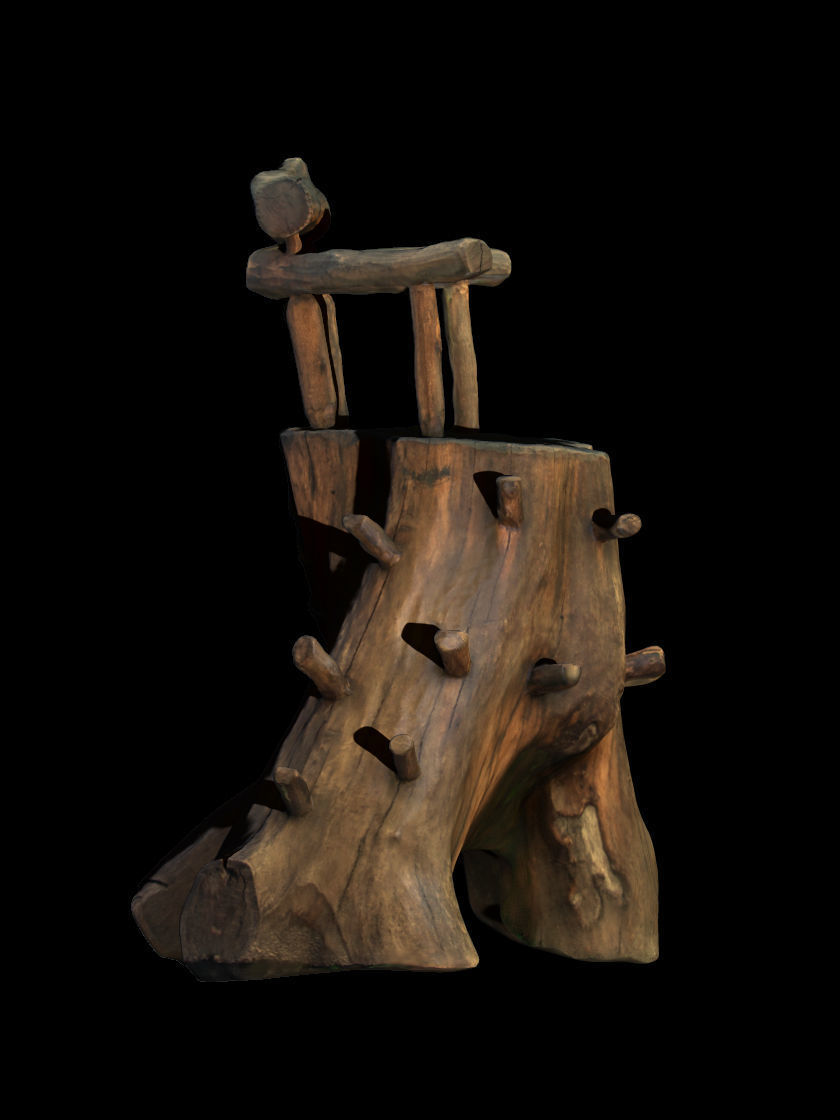 Chair Throne Low-poly 3D model_10