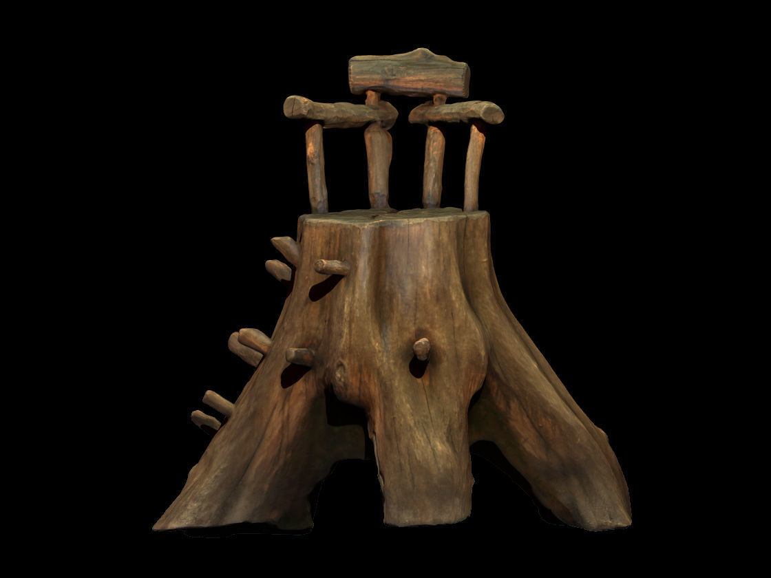 Chair Throne Low-poly 3D model_8