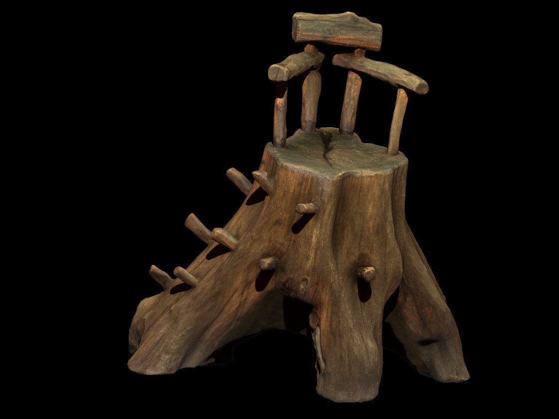 Chair Throne Low-poly 3D model_13