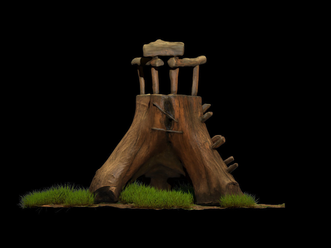 Chair Throne Low-poly 3D model_4