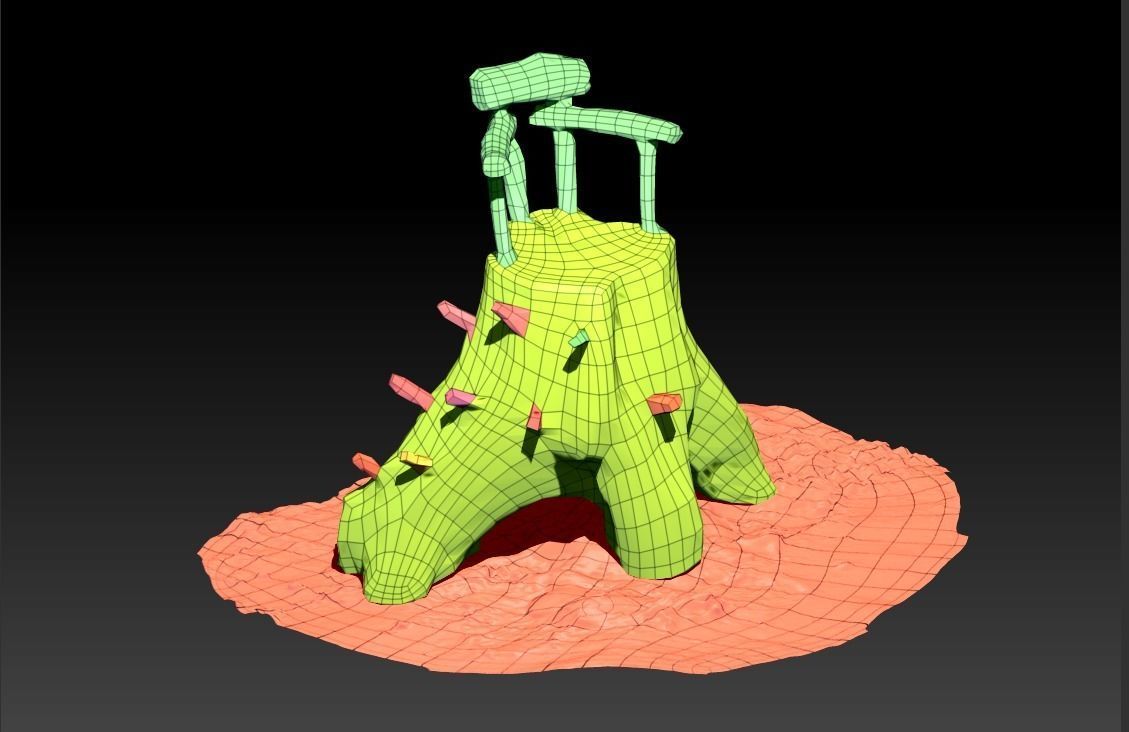 Chair Throne Low-poly 3D model_19