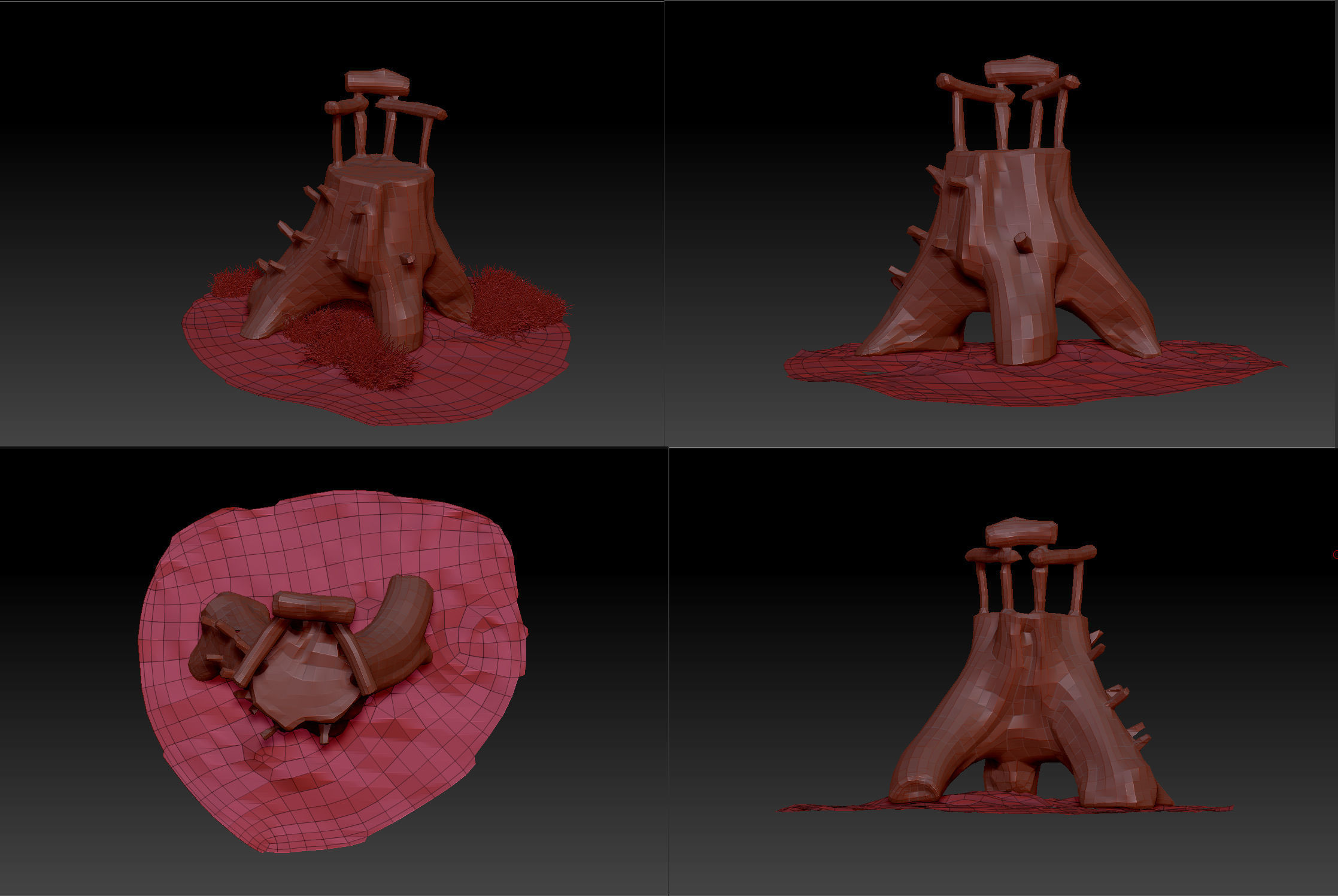 Chair Throne Low-poly 3D model_15