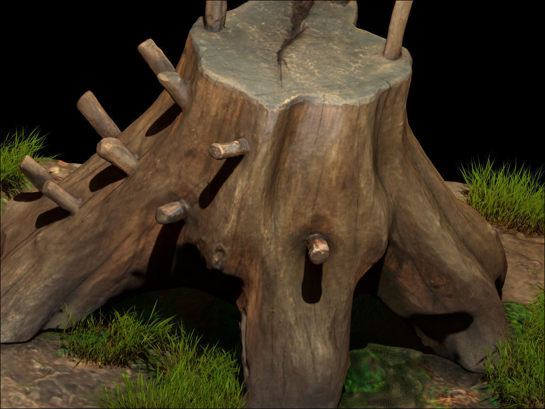 Chair Throne Low-poly 3D model_1