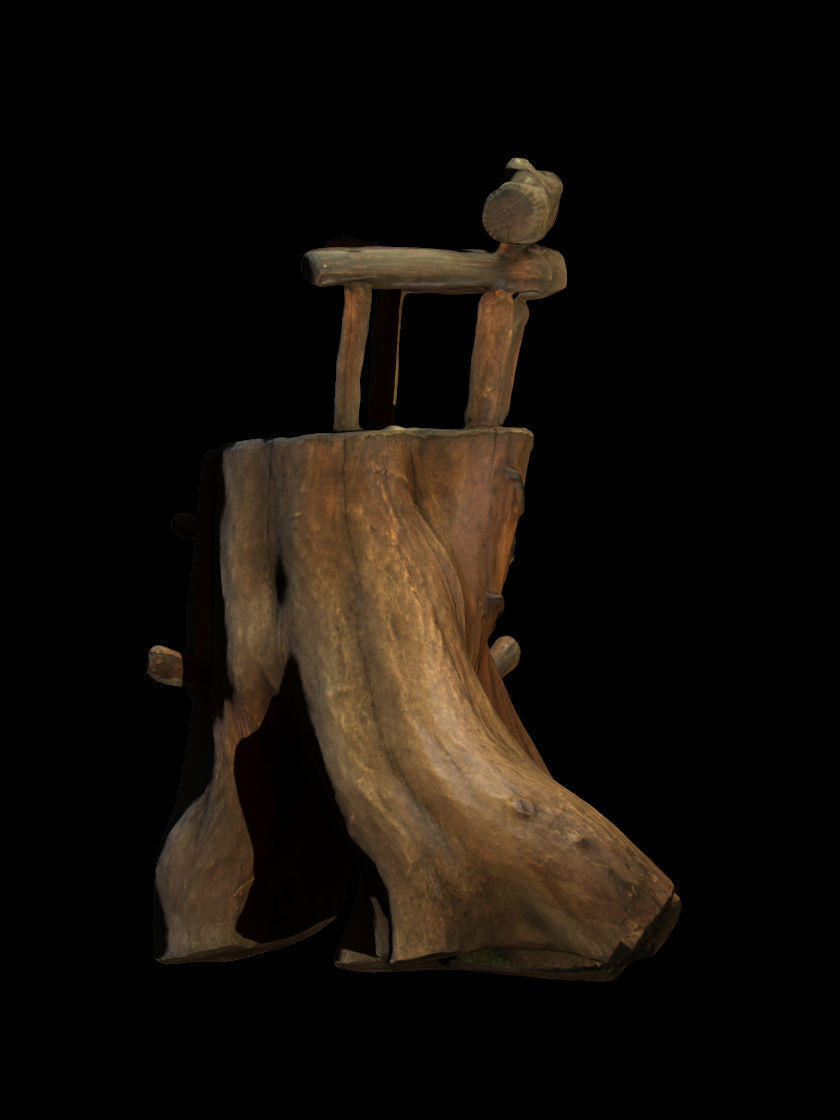 Chair Throne Low-poly 3D model_9
