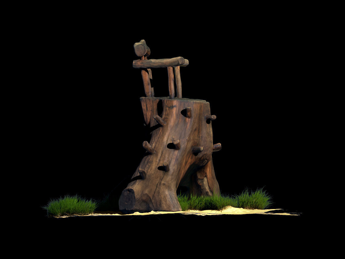 Chair Throne Low-poly 3D model_3