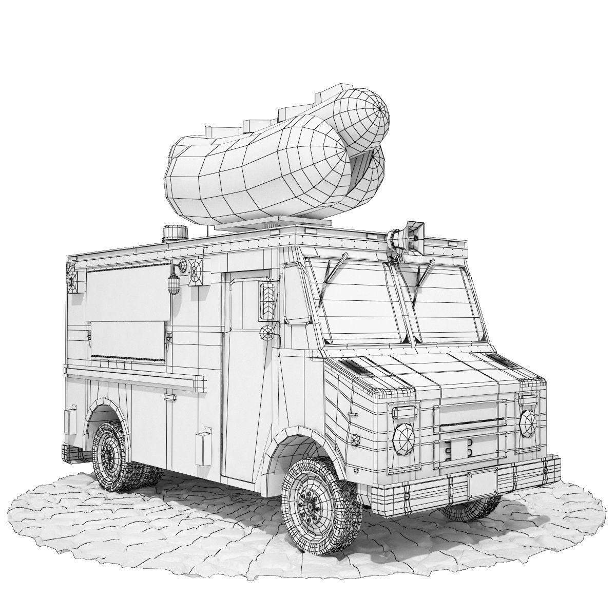 Hot Dog truck 3D model_4
