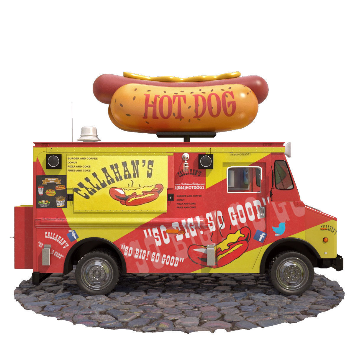 Hot Dog truck 3D model_2