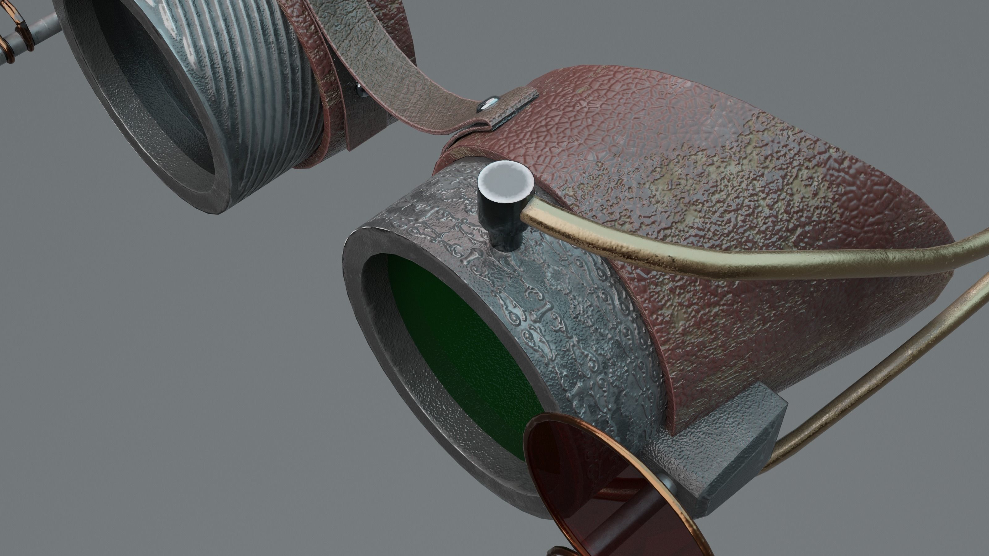steam punk goggles Low-poly 3D model_4