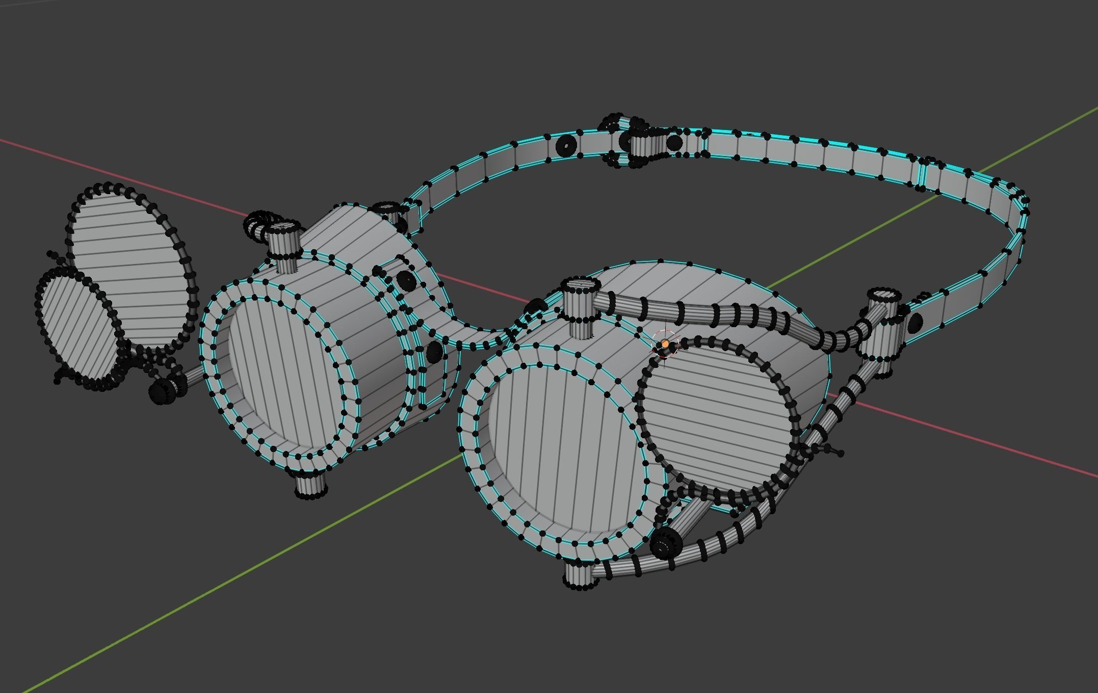 steam punk goggles Low-poly 3D model_11