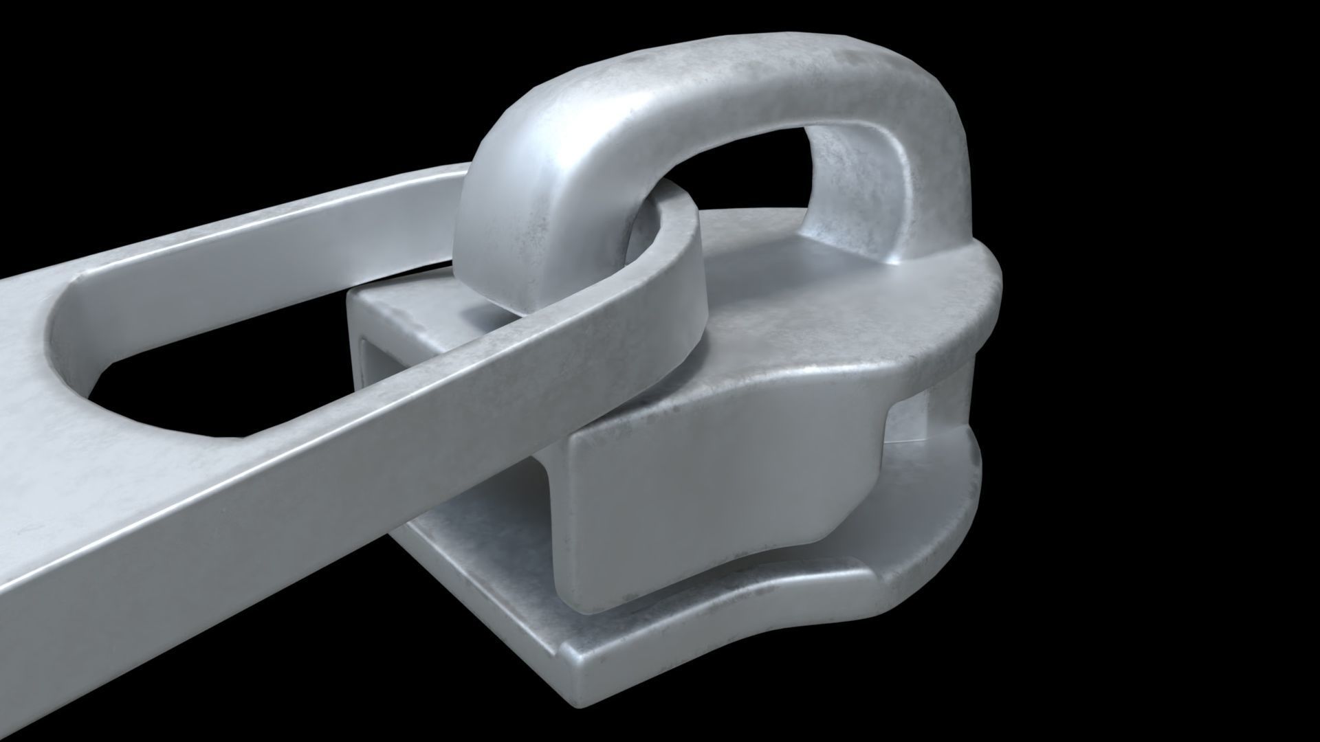 Zipper Puller with Slider  002 Low-poly 3D model_6