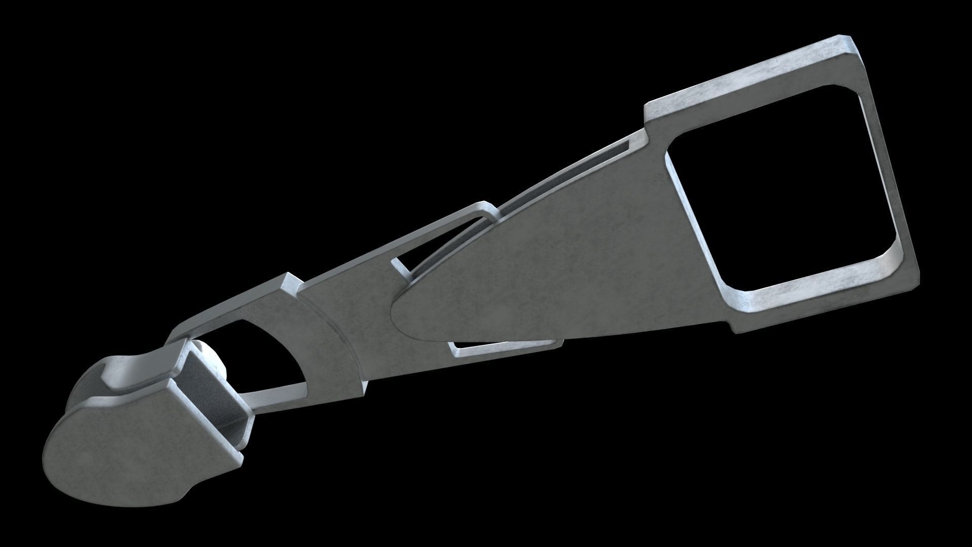 Zipper Puller with Slider  002 Low-poly 3D model_5