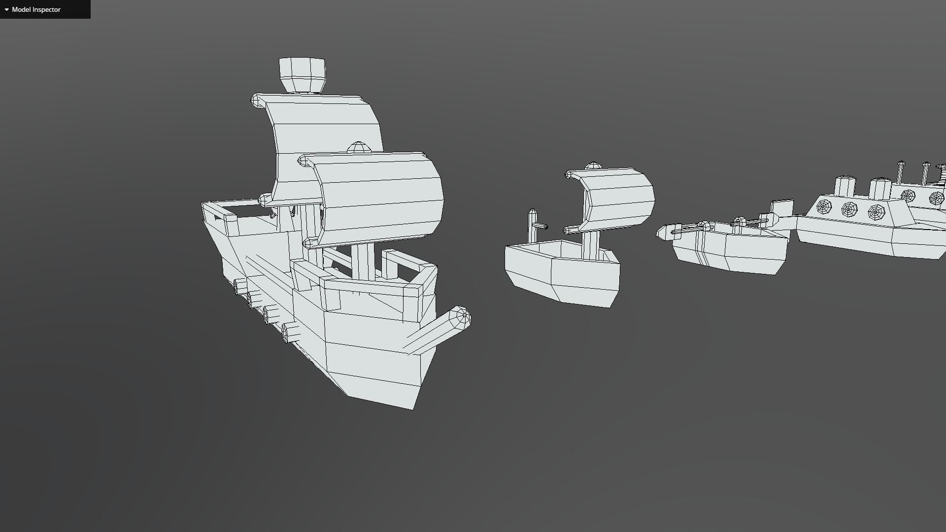 Wooden Toys Boat Pack Low-poly 3D model_6