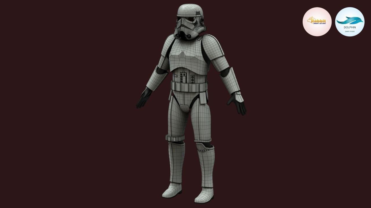 Stormtrooper Rigged Low-poly 3D model Low-poly 3D model_19