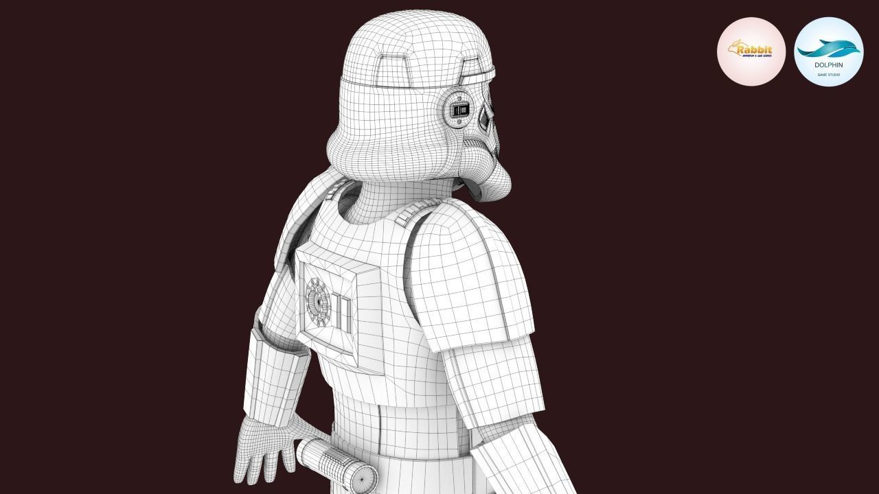 Stormtrooper Rigged Low-poly 3D model Low-poly 3D model_29