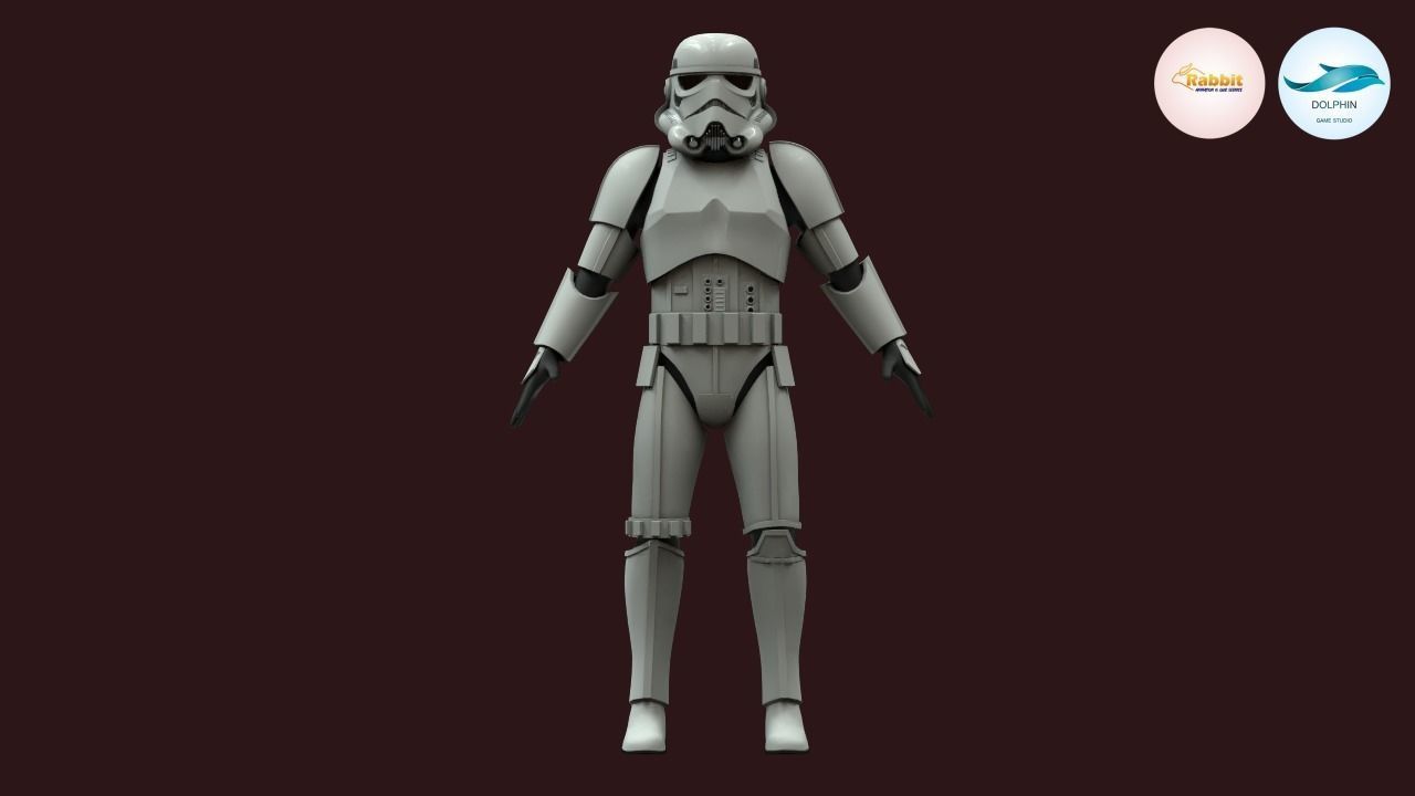 Stormtrooper Rigged Low-poly 3D model Low-poly 3D model_12