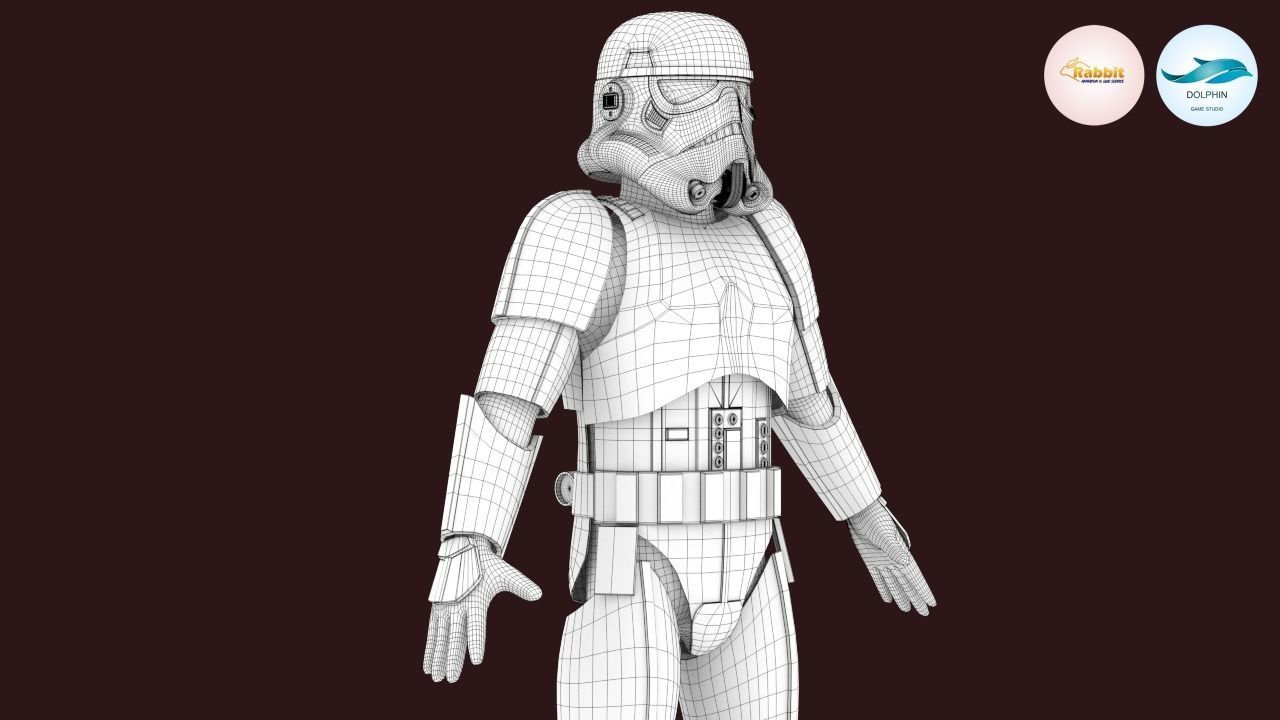 Stormtrooper Rigged Low-poly 3D model Low-poly 3D model_30