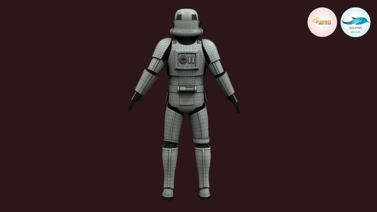 Stormtrooper Rigged Low-poly 3D model Low-poly 3D model_21