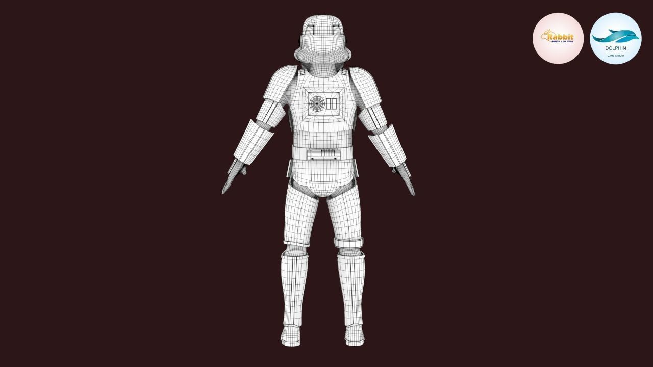 Stormtrooper Rigged Low-poly 3D model Low-poly 3D model_33