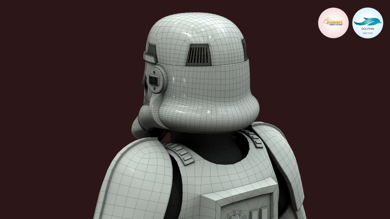 Stormtrooper Rigged Low-poly 3D model Low-poly 3D model_15