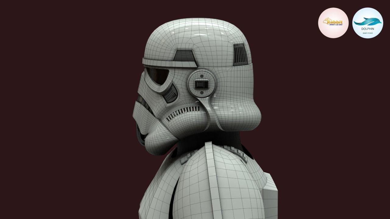 Stormtrooper Rigged Low-poly 3D model Low-poly 3D model_14