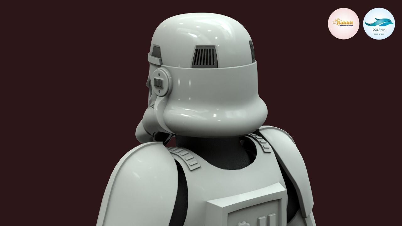 Stormtrooper Rigged Low-poly 3D model Low-poly 3D model_4