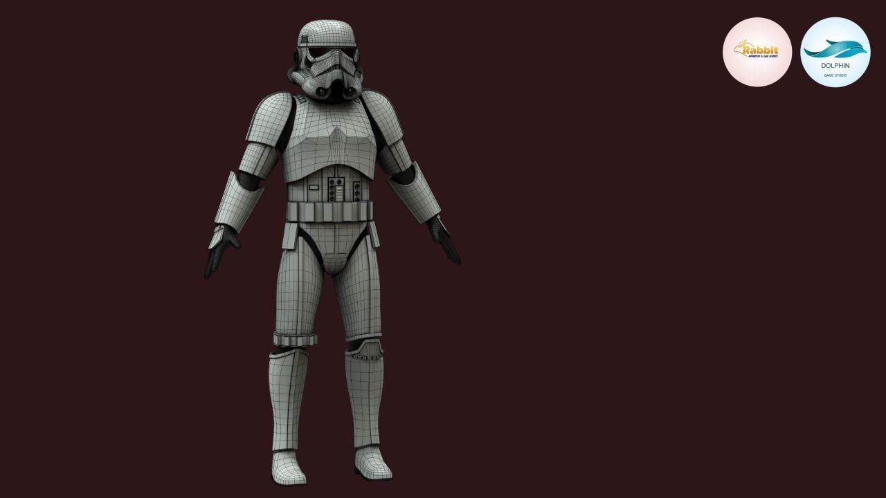 Stormtrooper Rigged Low-poly 3D model Low-poly 3D model_24