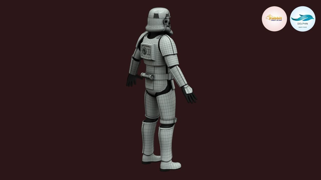 Stormtrooper Rigged Low-poly 3D model Low-poly 3D model_20