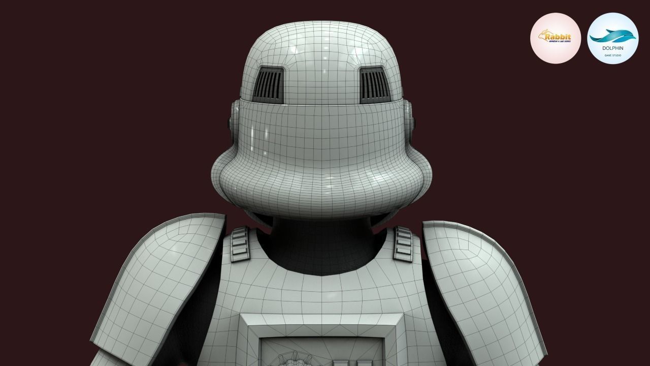 Stormtrooper Rigged Low-poly 3D model Low-poly 3D model_16