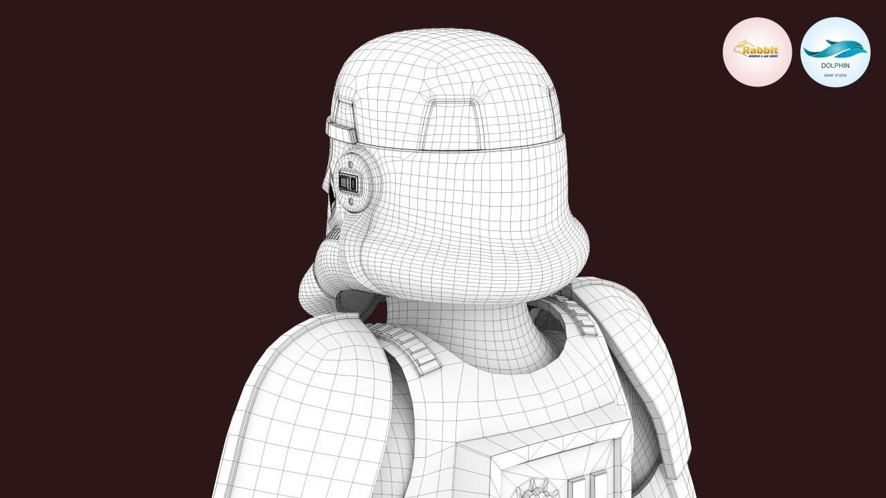 Stormtrooper Rigged Low-poly 3D model Low-poly 3D model_27