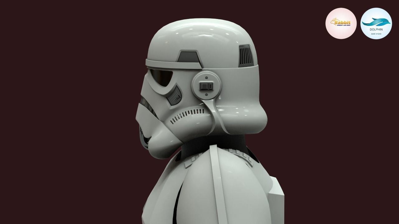 Stormtrooper Rigged Low-poly 3D model Low-poly 3D model_3