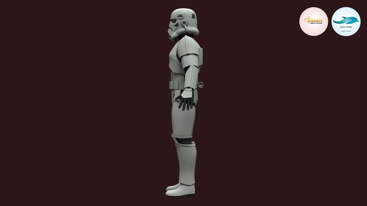 Stormtrooper Rigged Low-poly 3D model Low-poly 3D model_11