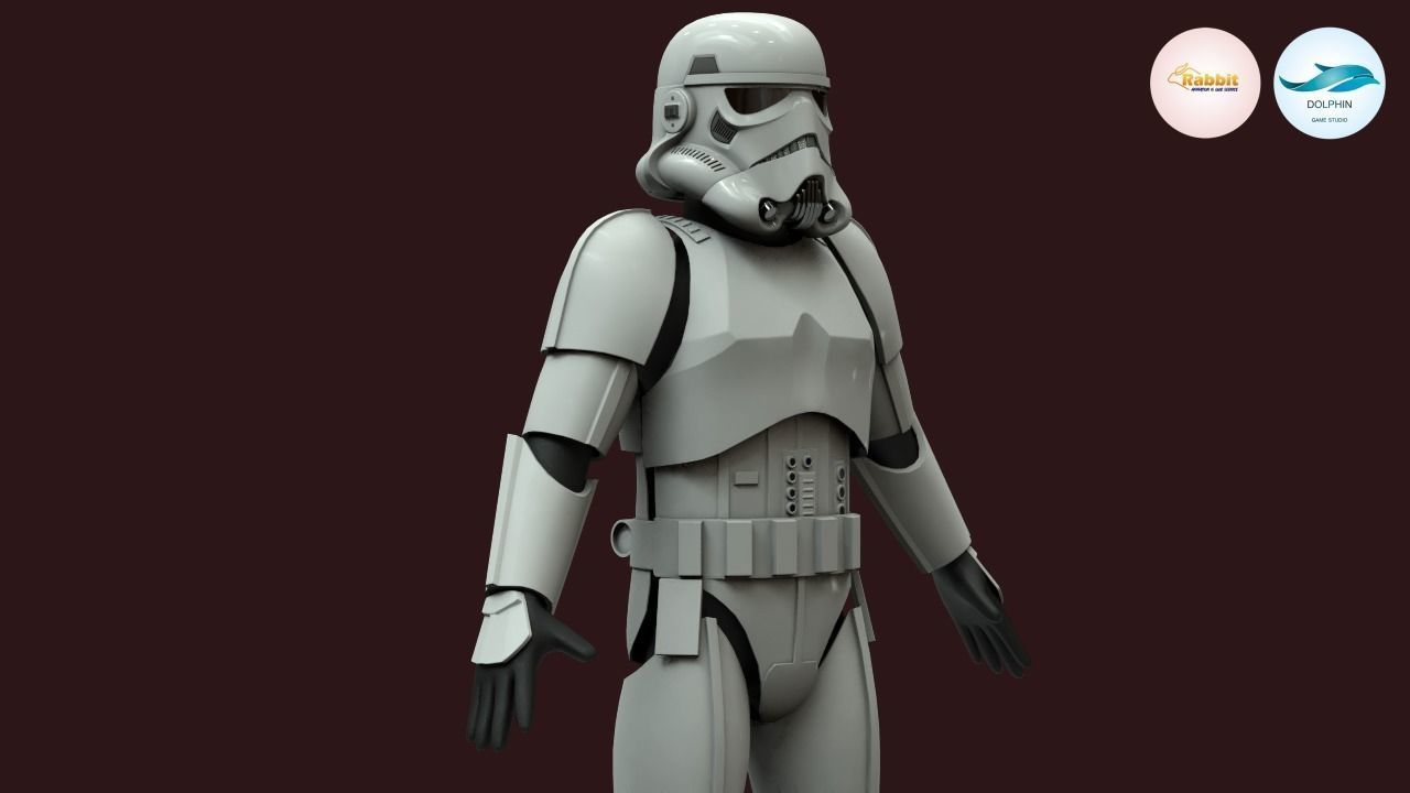 Stormtrooper Rigged Low-poly 3D model Low-poly 3D model_7