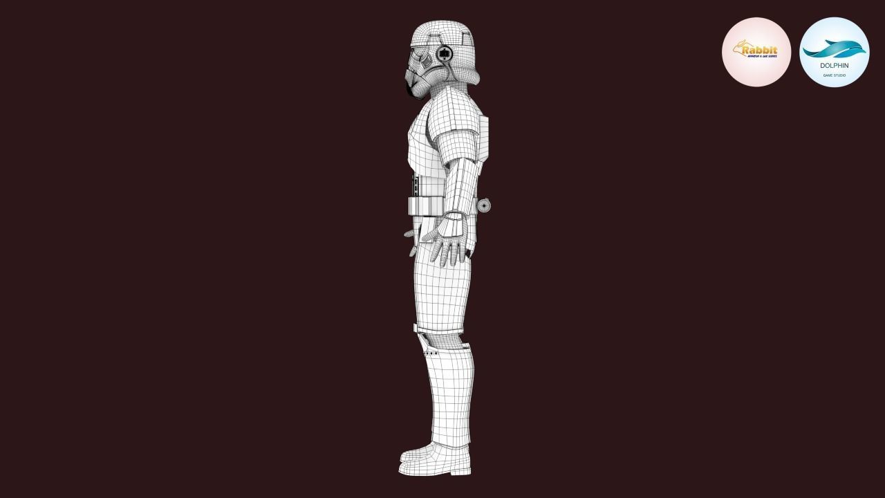 Stormtrooper Rigged Low-poly 3D model Low-poly 3D model_34