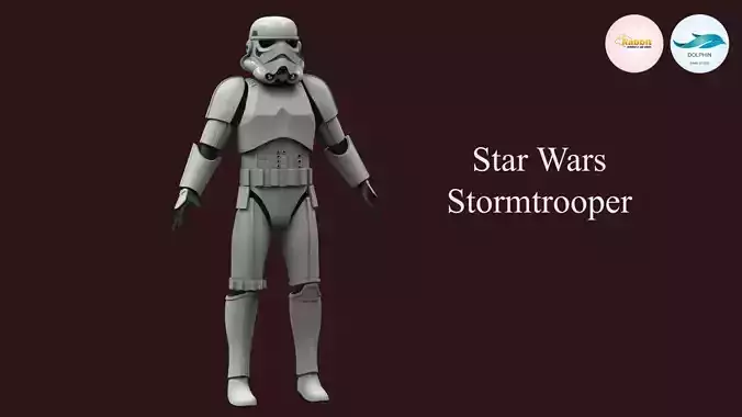 Stormtrooper Rigged Low-poly 3D model Low-poly 3D model