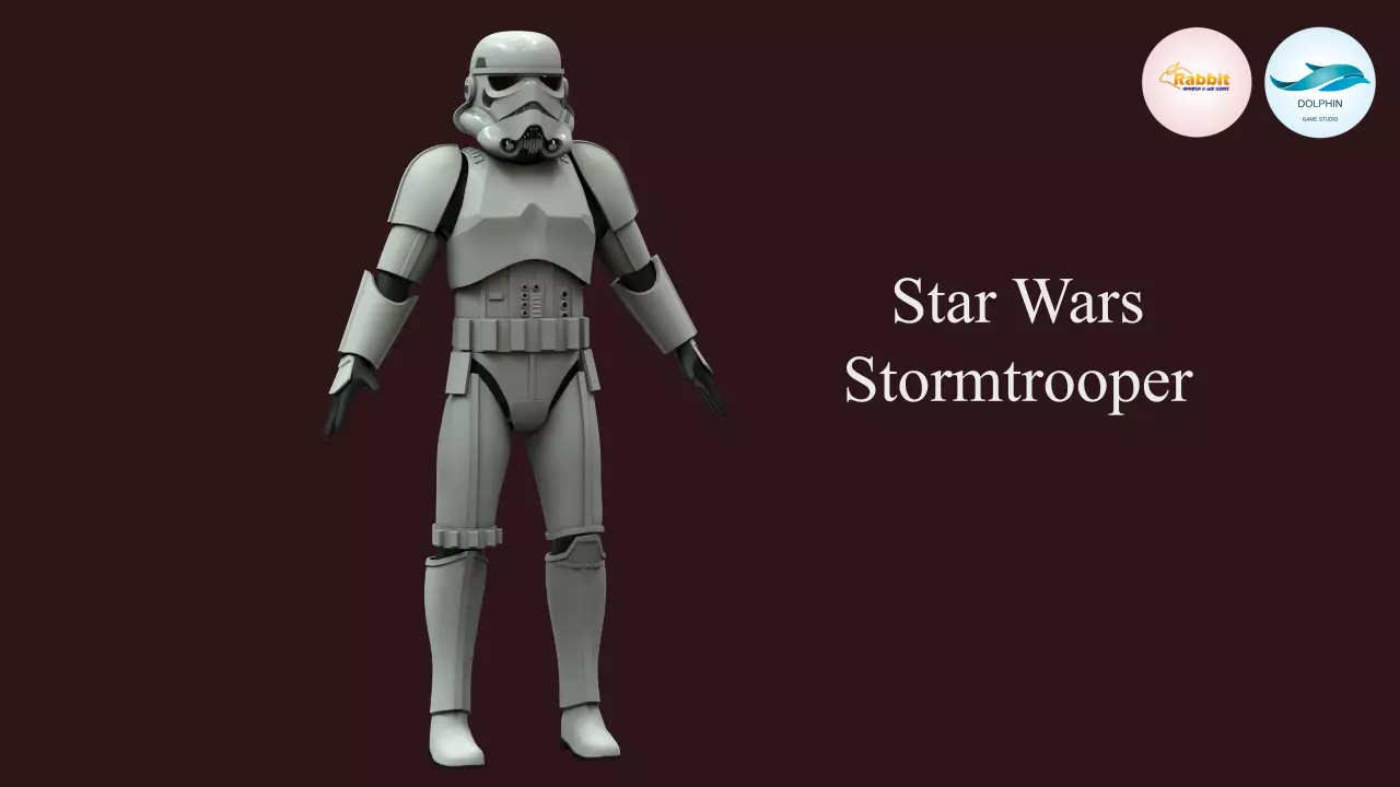 Stormtrooper Rigged Low-poly 3D model Low-poly 3D model_0