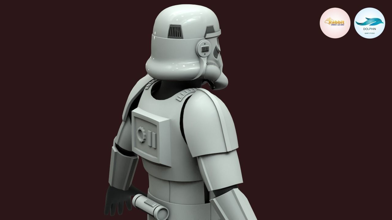 Stormtrooper Rigged Low-poly 3D model Low-poly 3D model_6