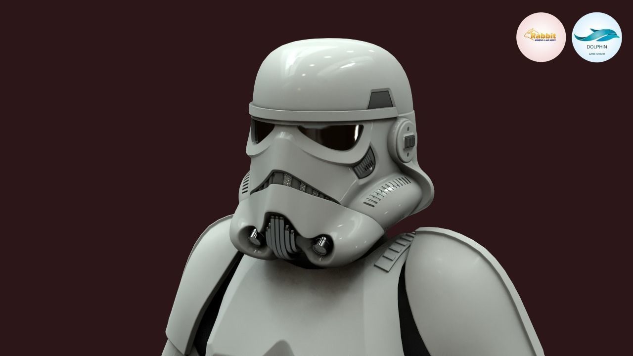 Stormtrooper Rigged Low-poly 3D model Low-poly 3D model_2