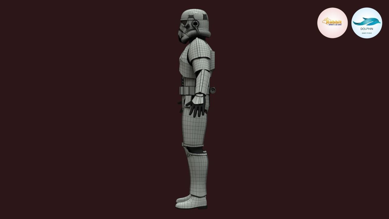 Stormtrooper Rigged Low-poly 3D model Low-poly 3D model_22