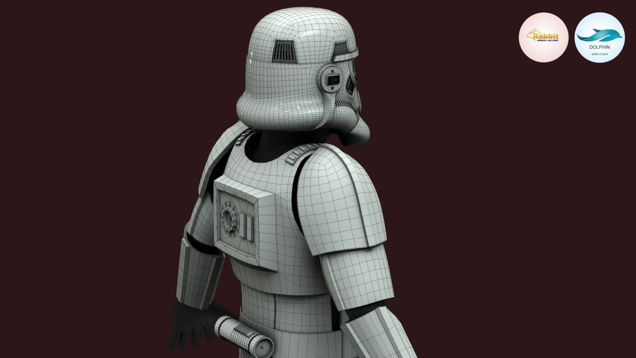 Stormtrooper Rigged Low-poly 3D model Low-poly 3D model_17
