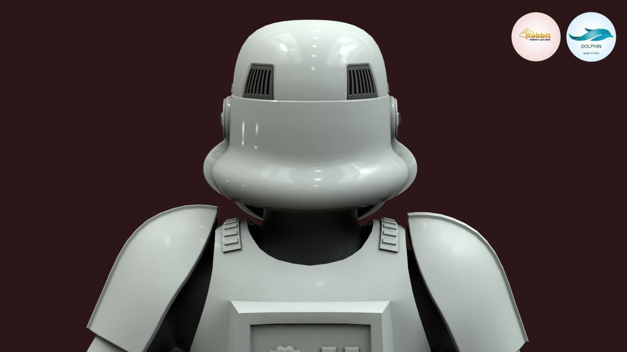 Stormtrooper Rigged Low-poly 3D model Low-poly 3D model_5