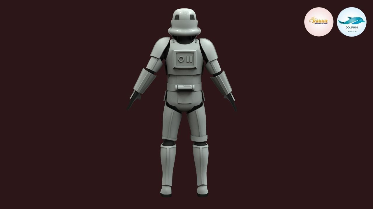 Stormtrooper Rigged Low-poly 3D model Low-poly 3D model_10
