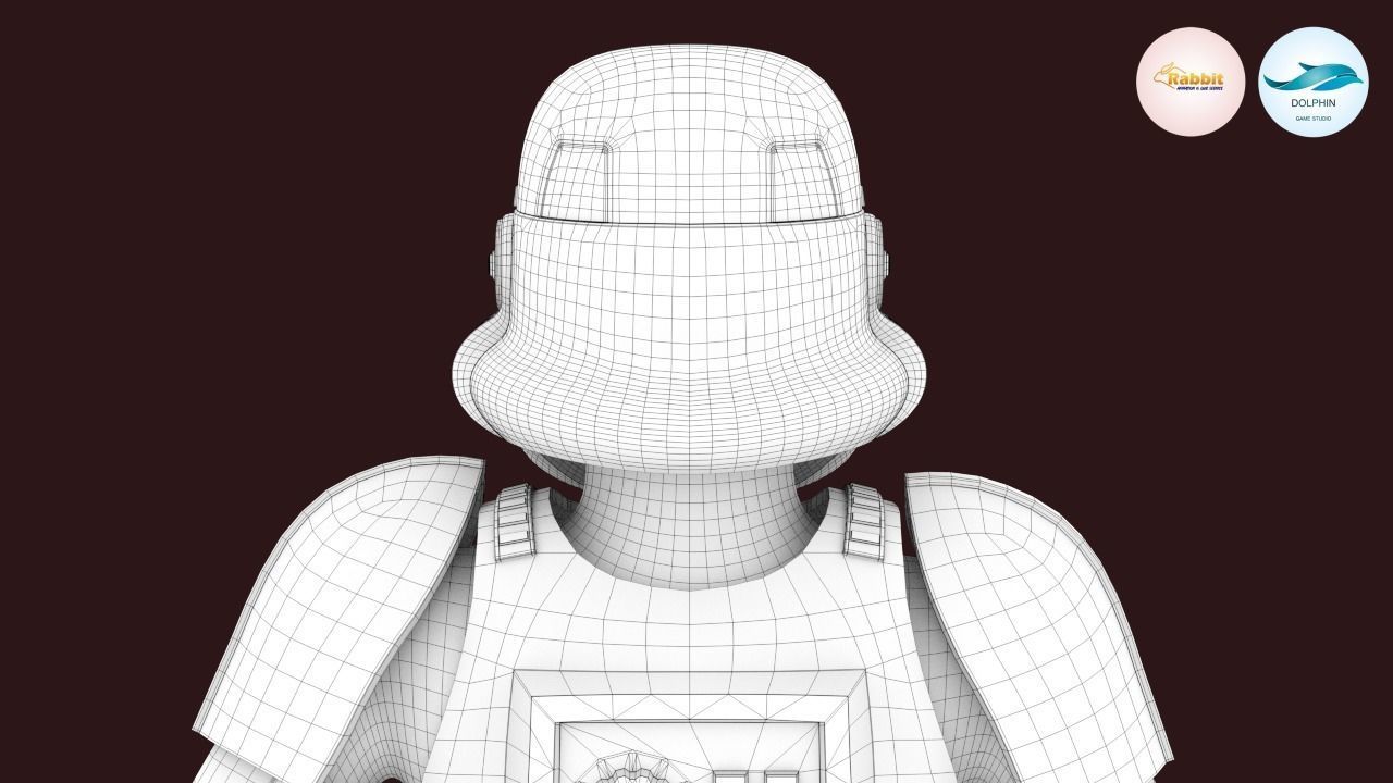 Stormtrooper Rigged Low-poly 3D model Low-poly 3D model_28