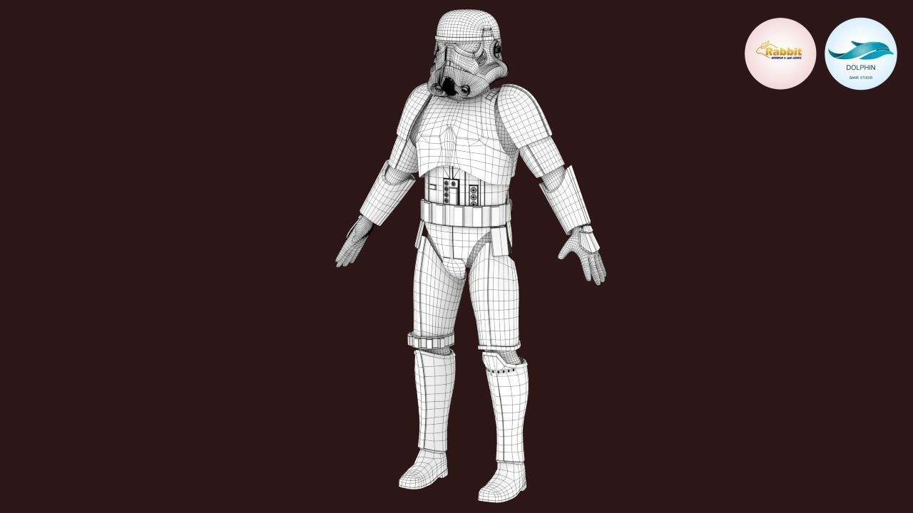 Stormtrooper Rigged Low-poly 3D model Low-poly 3D model_31