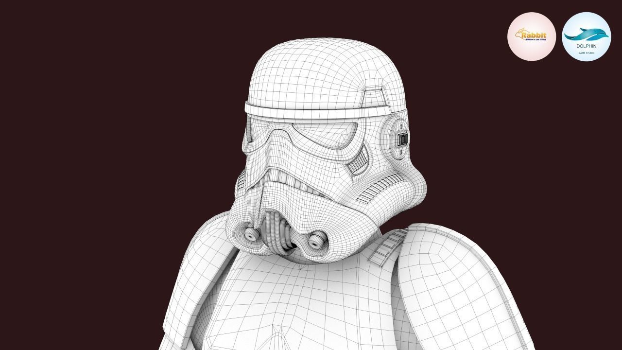 Stormtrooper Rigged Low-poly 3D model Low-poly 3D model_25