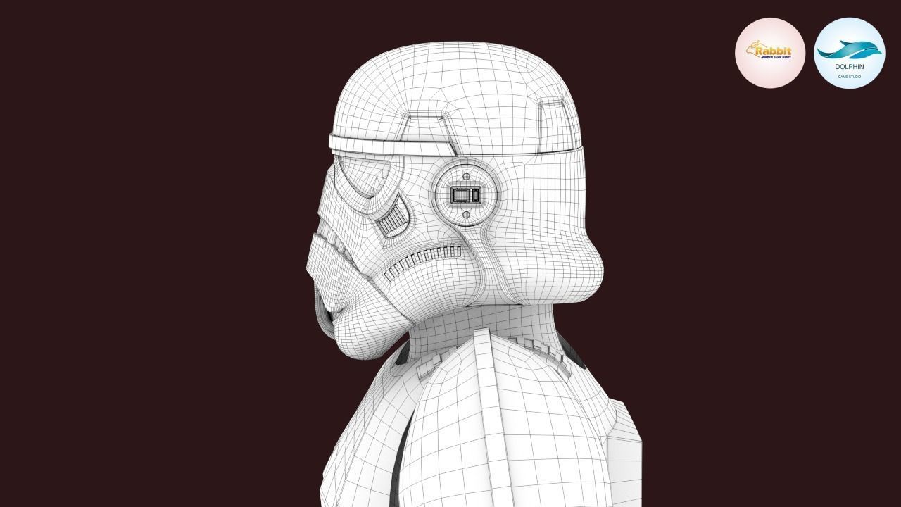 Stormtrooper Rigged Low-poly 3D model Low-poly 3D model_26